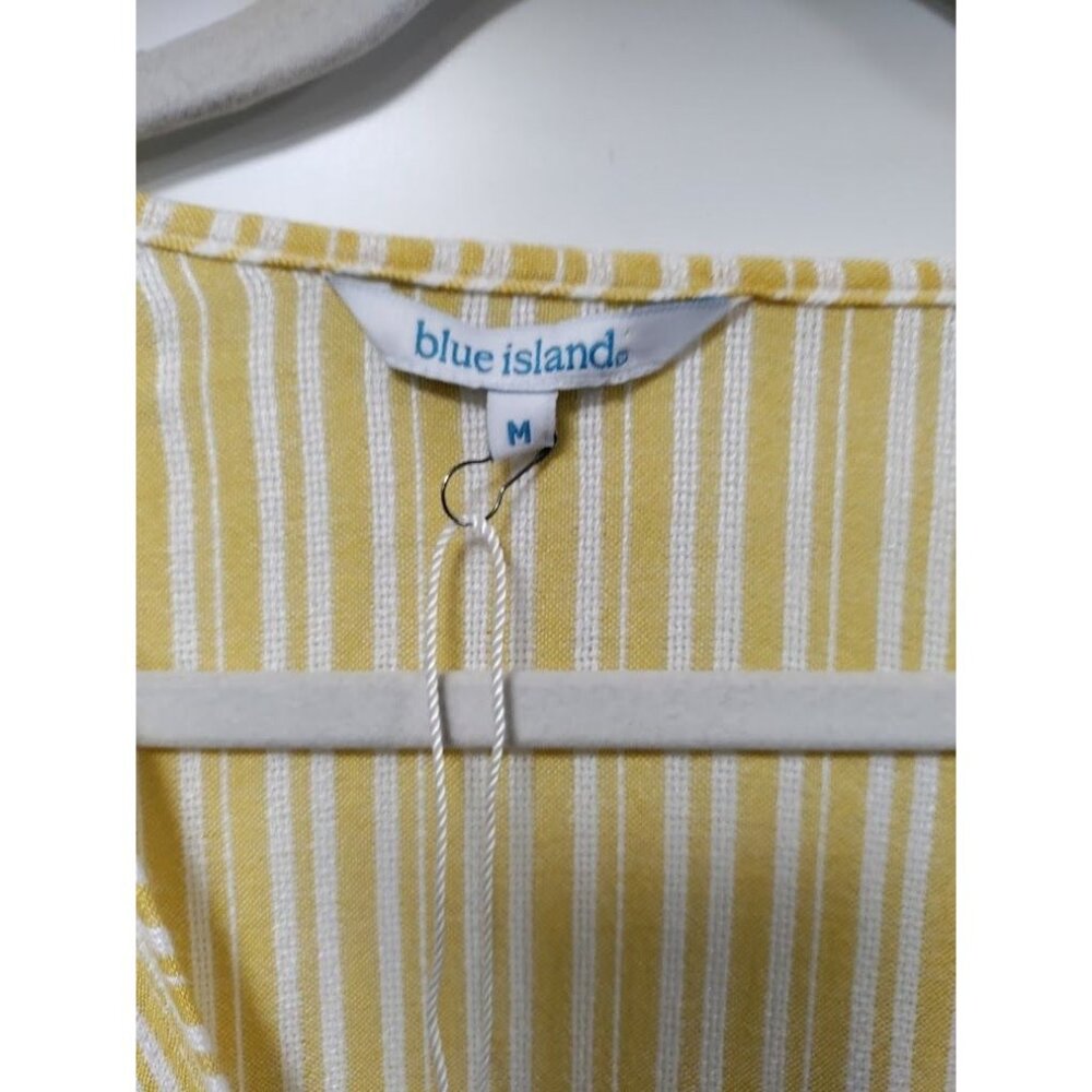 Blue Island Whimsy Festival Beach Striped Flared Sleeve CoverUp Dress Medium NWT - Picture 5 of 7
